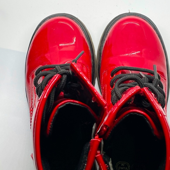 Dunnes Red Patten Vegan Leather Boots Kids - Picture 5 of 8